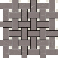 Aleluia Muse С000511286 DC1004_MOSAIC BASKET MUSE GREY/IVORY Мозаика 34x34 см, Португалия, прочие виды мрамора - фото 1 - фото 1