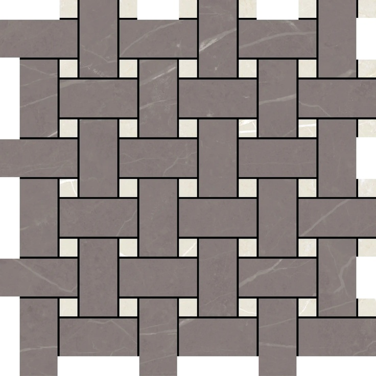 Aleluia Muse С000511286 DC1004_MOSAIC BASKET MUSE GREY/IVORY Mozaika 34x34 cm, Portugalsko, ostatní druhy mramoru - fotografie 1 Aleluia Muse С000511286 DC1004_MOSAIC BASKET MUSE GREY/IVORY Mozaika 34x34 cm, Portugalsko, ostatní druhy mramoru - fotografie 1