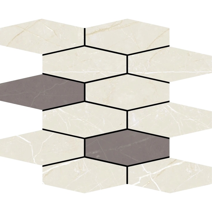 Aleluia Muse С000511293 DC1006_MOSAIC HEXA SLIM MUSE IVORY/GREY Mosaic 28,1x34,1 cm, Portugal, other types of marble - photo 1 Aleluia Muse С000511293 DC1006_MOSAIC HEXA SLIM MUSE IVORY/GREY Mosaic 28,1x34,1 cm, Portugal, other types of marble - photo 1