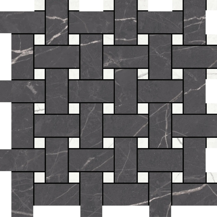 Aleluia Muse С000511287 DC1003_MOSAIC BASKET MUSE COAL/WHITE Mosaic 34x34 cm, Portugal, other types of marble - photo 1 Aleluia Muse С000511287 DC1003_MOSAIC BASKET MUSE COAL/WHITE Mosaic 34x34 cm, Portugal, other types of marble - photo 1