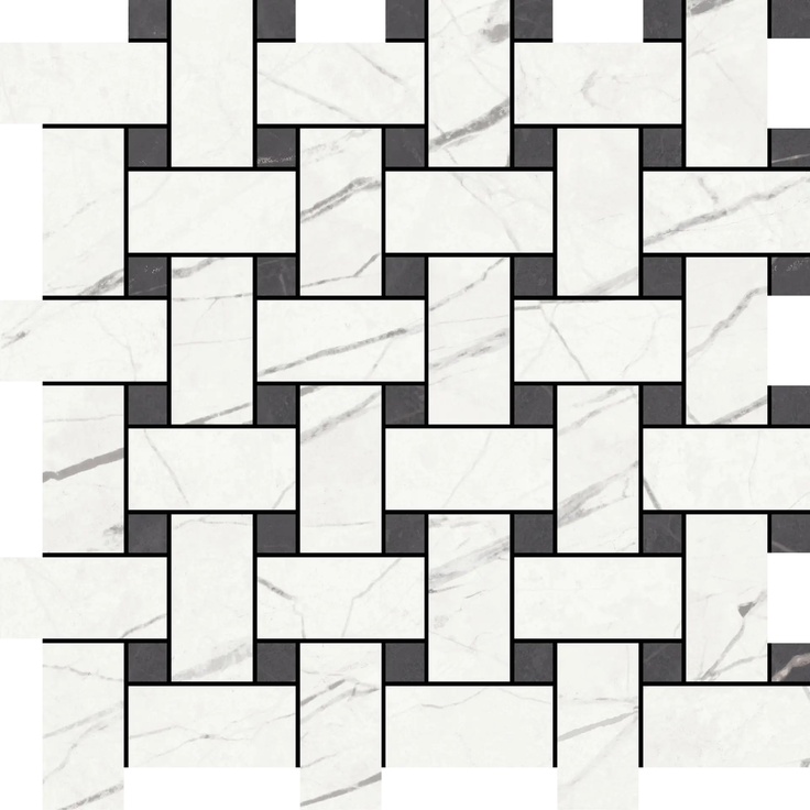 Aleluia Muse С000511284 DC1001_MOSAIC BASKET MUSE WHITE/COAL Mosaic 34x34 cm, Portugal, other types of marble - photo 1 Aleluia Muse С000511284 DC1001_MOSAIC BASKET MUSE WHITE/COAL Mosaic 34x34 cm, Portugal, other types of marble - photo 1
