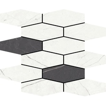 Aleluia Muse С000511292 DC1005_MOSAIC HEXA SLIM MUSE WHITE/COAL Мозаика 28,1x34,1 см, Португалия, прочие виды мрамора - фото 1 - фото 1