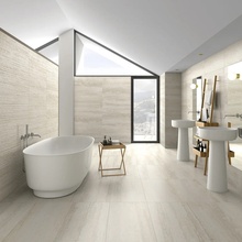 Aleluia Pure Travertine 29,5x59,2, geglazuurd keramisch graniet, Portugal, travertijn - interieurfoto 1 - foto 3
