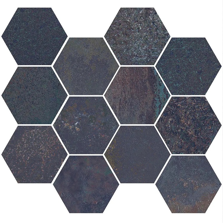 Aparici Corten С000573110 CORTEN SAPPHIRE NAT MOS HEX 30X28 Mosaic 28x30 cm, Spain, metal look - photo 1 Aparici Corten С000573110 CORTEN SAPPHIRE NAT MOS HEX 30X28 Mosaic 28x30 cm, Spain, metal look - photo 1