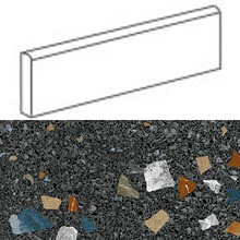 Arcana Ceramica Stracciatella 8HA2 R Grafito zócalo 9,4x80 cm, España, efecto piedra  - foto 1 - foto 1