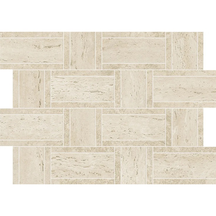 Atlas Concorde Marvel Travertine AF9O Marvel Pearl Mosaico Basketweave Mosaik 35x47 cm - Foto 1 Atlas Concorde Marvel Travertine AF9O Marvel Pearl Mosaico Basketweave Mosaik 35x47 cm - Foto 1