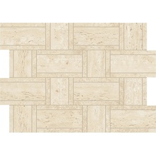 Atlas Concorde Marvel Travertine AF9N Marvel Sand Mosaico Basketweave Mozaïek 35x47 cm - foto 1 - foto 1