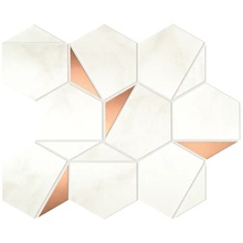 Atlas Concorde Italy Marvel Shine С000544293 A4WT_MarvelCalacattaDelicatoGoldHexShiny Mosaic 25,1x29 cm, Italy, calacatta marble - photo 1 - photo 1