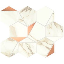 Atlas Concorde Italy Marvel Shine A4WW Calacatta Imperiale Gold Hex Shiny Mosaic 25,1x29 cm, Italy, mosaic - photo 1 - photo 1