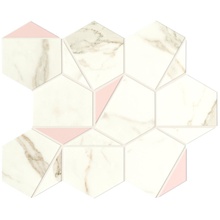 Atlas Concorde Italy Marvel Shine A4WS Calacatta Prestigio Rose Hex Silk Mosaic 25,1x29 cm, Italy, mosaic - photo 1 - photo 1