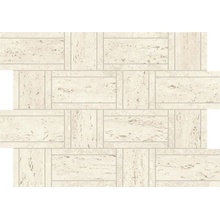 Atlas Concorde Italy Marvel Travertine AF9M White Basketweave Mosaic 35x47 cm, Italy, mosaic - photo 1 - photo 1