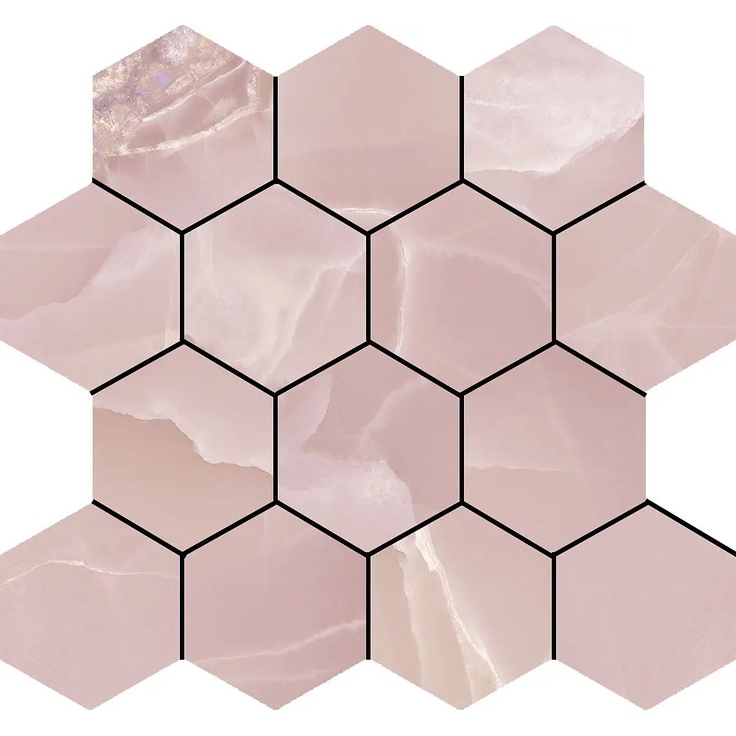 Baldocer Onyx С000563805 Onyx Hexa Rose Pulido 29*27 Mosaic 27x29 cm, Spain, onyx - photo 1 Baldocer Onyx С000563805 Onyx Hexa Rose Pulido 29*27 Mosaic 27x29 cm, Spain, onyx - photo 1