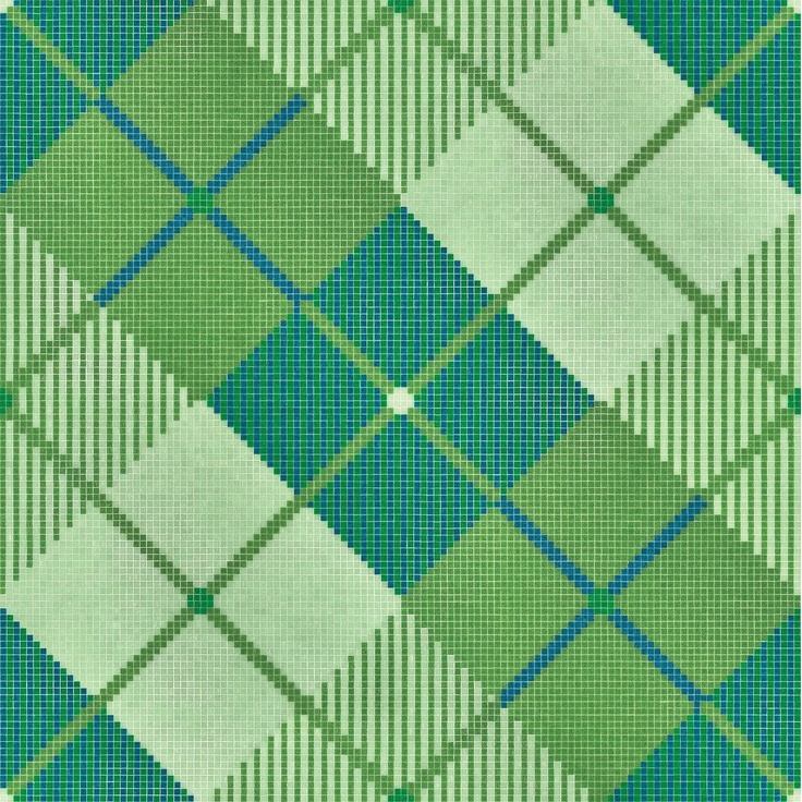 Bisazza Decori 10 С000415651 William Green Mozaik 129,1x129,1 cm, Italien, under stof - foto 1 Bisazza Decori 10 С000415651 William Green Mozaik 129,1x129,1 cm, Italien, under stof - foto 1