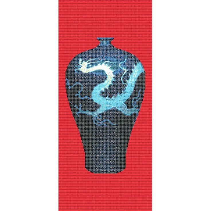 Bisazza Decori 10 С000415528 Blue Vases B Mozaika 129,1x290,5 cm, Itálie - fotografie 1 Bisazza Decori 10 С000415528 Blue Vases B Mozaika 129,1x290,5 cm, Itálie - fotografie 1
