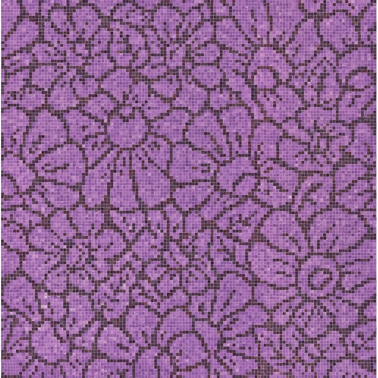 Bisazza Decori 10 С000415564 Graphic FlowersPurple Mosaic 129,1x129,1 cm, Italy - photo 1 Bisazza Decori 10 С000415564 Graphic FlowersPurple Mosaic 129,1x129,1 cm, Italy - photo 1