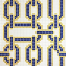 Bisazza Decori 20 С000052162 Chains Blue Mozaïek 97x97 cm, Italië, goud en edelmetalen - foto 1 - foto 1