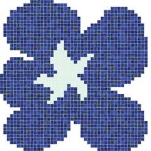 Bisazza Decori 20 06001207VL Fiore Blu Grande Mosaico 95x95 cm, Itália - foto 1 - foto 1