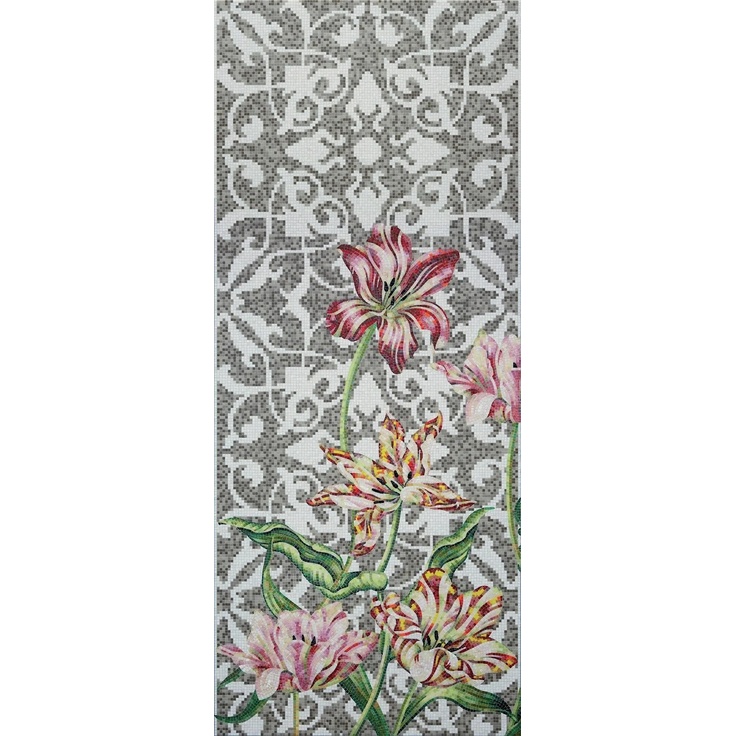 Bisazza Decori Tecnica Artistica С000393788 Tulips Grey A Mosaic 120,5x290,5 cm, Italy - photo 1 Bisazza Decori Tecnica Artistica С000393788 Tulips Grey A Mosaic 120,5x290,5 cm, Italy - photo 1
