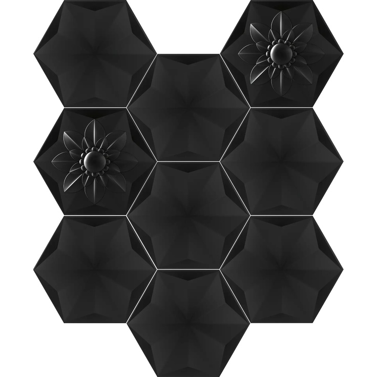 Bisazza Frozen Garden С000275792 Black Frozen Garden wall tile 25,8x29,8 cm, Italy - photo 1 Bisazza Frozen Garden С000275792 Black Frozen Garden wall tile 25,8x29,8 cm, Italy - photo 1