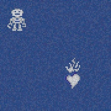 Bisazza The Crystal Collection 06001461VL Hearts And Robots Blue Mozaik 0,97x0,97 cm, Italien - foto 1 - foto 1