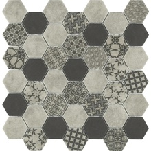 Boxer Esa Glass С000449823 0312/EGF39_Esa Glass Flor Greige 30,2x30 Mozaika 30x30,2 cm, Włochy, imitacja płytek hydraulicznych - zdjęcie 1 - zdjęcie 1