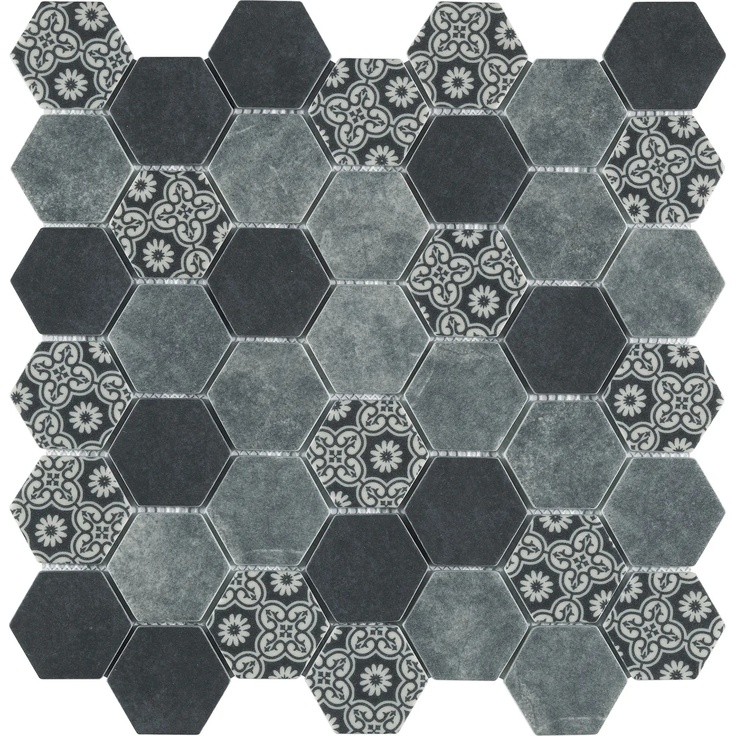 Boxer Esa Glass С000449822 0312/EGF10_Esa Glass Flor Gris 30,2x30 Mosaic 30x30,2 cm, Italy, hydraulic tile imitation - photo 1 Boxer Esa Glass С000449822 0312/EGF10_Esa Glass Flor Gris 30,2x30 Mosaic 30x30,2 cm, Italy, hydraulic tile imitation - photo 1