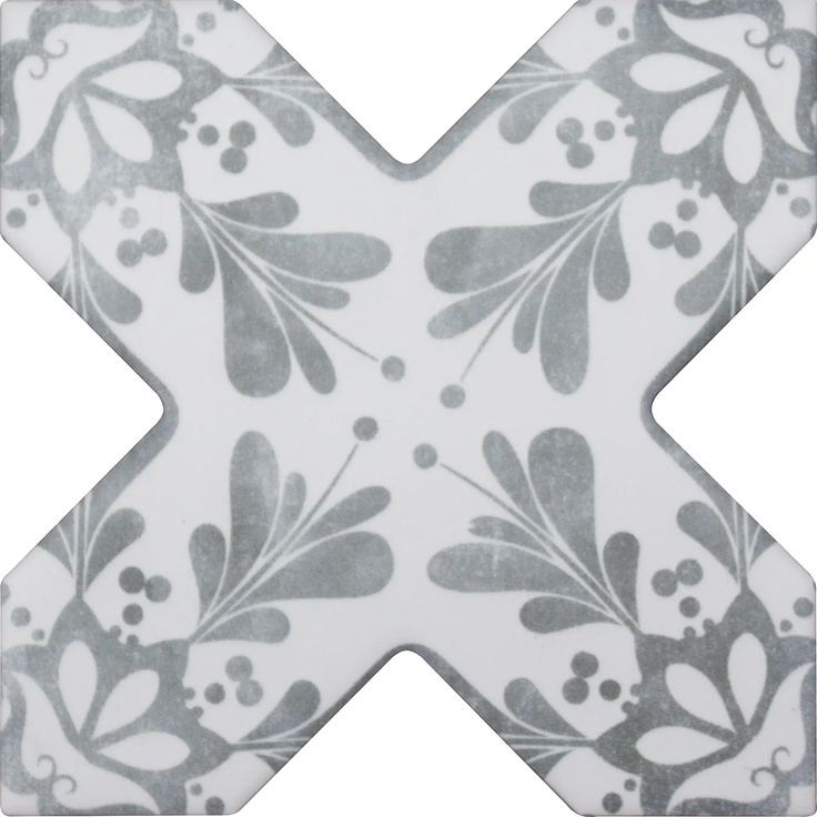 Cevica Becolors С000437774 13X13BECRDSG_BeColors Cross Dec. Stencil Grey grès cérame 13,6x13,6 cm, Espagne - photo 1