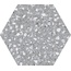 Codicer Venice Hex 25 С000480086 HEX 25VENICE SILVER RD3 porcelain tile 22x25 cm, Spain, terrazzo - photo 1