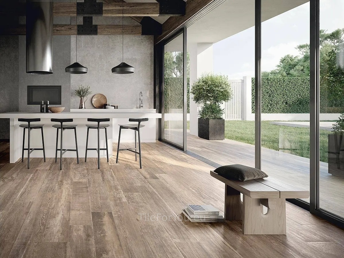 Colorker Colonial Soft 20x120 см, glaserad keramisk granit, Spanien, trä - interiörfoto 1