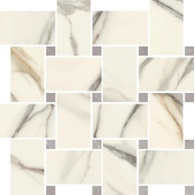 Del Conca Boutique С000461661 G3BO07INS_Intreccio HBO7 Calacatta Oro Shine 30x30 Mozaik 30x30 cm, Italien, kalakatta - foto 1 - foto 1