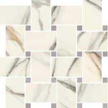 Del Conca Boutique G3BO07INS HBO 7 Intreccio Calacatta Oro Shine Hard Mozaïek 30x30 cm, Italië, mozaieklook - foto 1 - foto 1