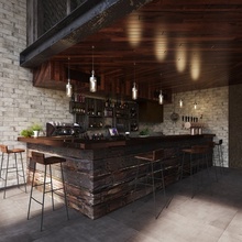 Del Conca Cantina 10x30 см, geglazuurd keramisch graniet, Italië, baksteen - interieurfoto 1 - foto 1