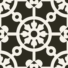 Del Conca Paris С000405387 20PR00YNA_Bercy Nero 20x20 gres porcelánový 20x20 cm, Itálie, imitace hydraulické dlaždice - fotografie 1 - foto 1