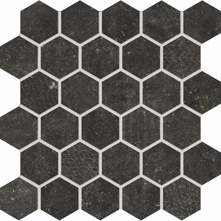 Edimax Astor Concert С000526379 N496_BlackTextureMosaicoEsagonale Mosaic 25x26 cm, Italy, other types of stone - photo 1 Edimax Astor Concert С000526379 N496_BlackTextureMosaicoEsagonale Mosaic 25x26 cm, Italy, other types of stone - photo 1