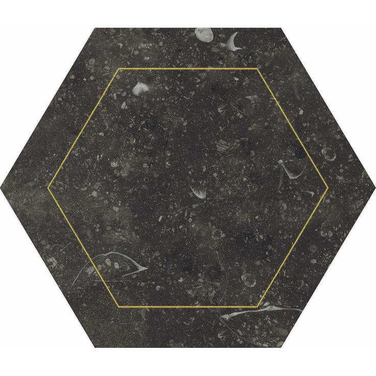 Edimax Astor Concert С000526372 B237_BlackEsagonoDec.Gold Décor 14,5x16,7 cm, Italie, autres types de pierre - photo 1 Edimax Astor Concert С000526372 B237_BlackEsagonoDec.Gold Décor 14,5x16,7 cm, Italie, autres types de pierre - photo 1