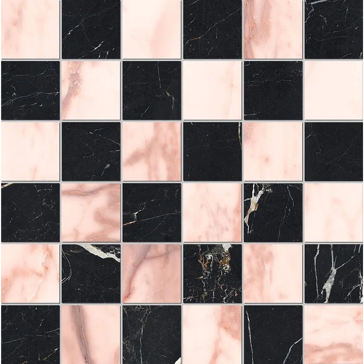 Edimax Astor Reve С000619610 NQ19_ROSE - NOIR mosaico chess 5x5 Mosaic 30x30 cm, Italy, other types of marble - photo 1 Edimax Astor Reve С000619610 NQ19_ROSE - NOIR mosaico chess 5x5 Mosaic 30x30 cm, Italy, other types of marble - photo 1