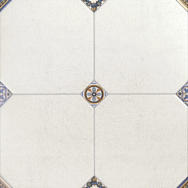 El Molino Manises Decor Blanco 58*58 gres porcelánový 58x58 cm, Španělsko, krakelování - fotografie 1 El Molino Manises Decor Blanco 58*58 gres porcelánový 58x58 cm, Španělsko, krakelování - fotografie 1