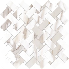 Emilceramica Tele di Marmo Reloaded С000426746 E0R4_Intrecci Calacatta Gold Canova Lappato Lucido 30x30 Mosaik 30x30 cm, Italien, calacatta - Foto 1 - Foto 1