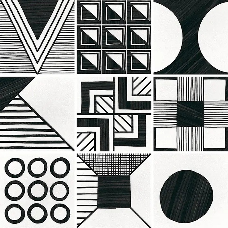 Equipe Caprice Deco С000296102 22105_Patchwork B&W gres porcellanato 20x20 cm, Spagna - foto 1 Equipe Caprice Deco С000296102 22105_Patchwork B&W gres porcellanato 20x20 cm, Spagna - foto 1