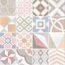 Equipe Caprice Deco 22103 Patchwork Pastel Mix porcelain tile 20x20 cm, Spain, stone  - photo 1 - photo 1