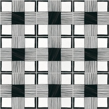 Equipe Caprice Deco 22124 Cloth B&W porcelain tile 20x20 cm, Spain, stone  - photo 1 - photo 2