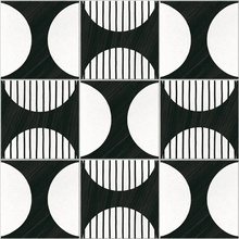 Equipe Caprice Deco 22126 Moonline B&W porcelain tile 20x20 cm, Spain, stone  - photo 1 - photo 1