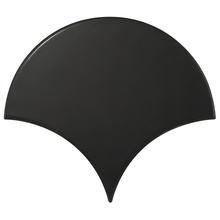Equipe Scale 21976 Fan Black Matt wall tile 10,6x12 cm, Spain, stone  - photo 1 - photo 1