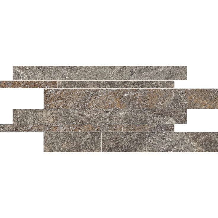 Ergon Oros Stone С000571952 EL1V_300X600OrosStoneListelliSfalsatiAnthraciteNat Mosaico 30x60 cm, Italia, cuarzo y cuarcita - foto 1