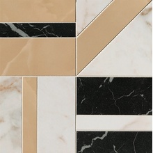 FAP Roma Gold С000553051 fQKB_RomaG.Calac.Delicato/OniceMiele/NeroEleg.DecoMosaico Mozaïek 30x30 cm, Italië, calacatta marmer - foto 1 - foto 1
