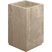 Flaviker Navona С000549981 00001B D_Navona Honey Vein Ret Lavabo a colonna Verticale Graphic Waste hole on the wall Elemento especial 50x50x85 cm, Italia, travertino - foto 1 - foto 1