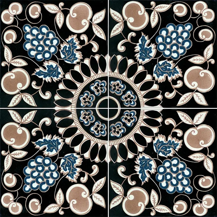 Francesco De Maio Fiori Scuri С000285084 Pergolato Nero, Turchese, Biscotto_20*20 Floor tile 20x20 cm, Italy - photo 1 Francesco De Maio Fiori Scuri С000285084 Pergolato Nero, Turchese, Biscotto_20*20 Floor tile 20x20 cm, Italy - photo 1