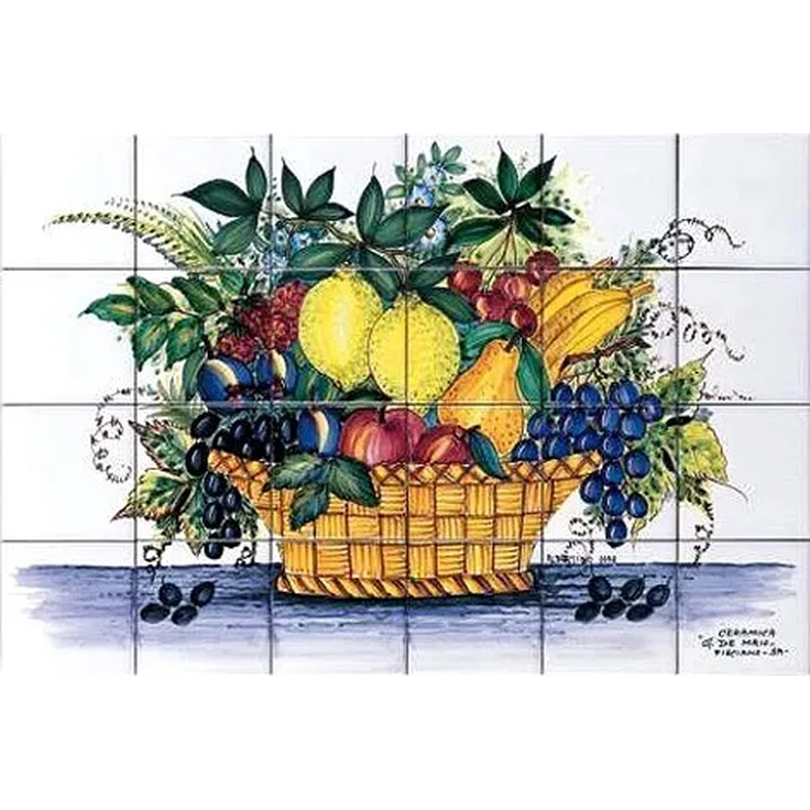 Giovanni De Maio Ceramica Artistica Vietrese Cesto Con Frutta 13 (24 pcs) Pannelli Decorativi 52*78 Panel 52x78 cm, Italy - photo 1 Giovanni De Maio Ceramica Artistica Vietrese Cesto Con Frutta 13 (24 pcs) Pannelli Decorativi 52*78 Panel 52x78 cm, Italy - photo 1