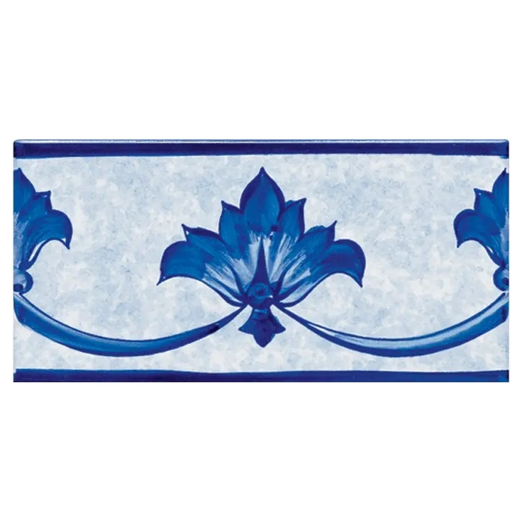 Giovanni De Maio Ceramica Artistica Vietrese Anacapri Blu Listelli 10*20 Border 10x20 cm, Italy - photo 1