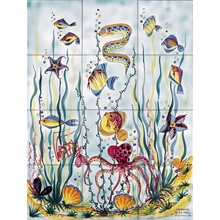 Giovanni De Maio Ceramica Artistica Vietrese 0000022382 Acquario 13 (12 pcs) Pannelli Decorativi 39*52 Paneeli 39x52 cm, Italia - kuva 1 - kuva 1